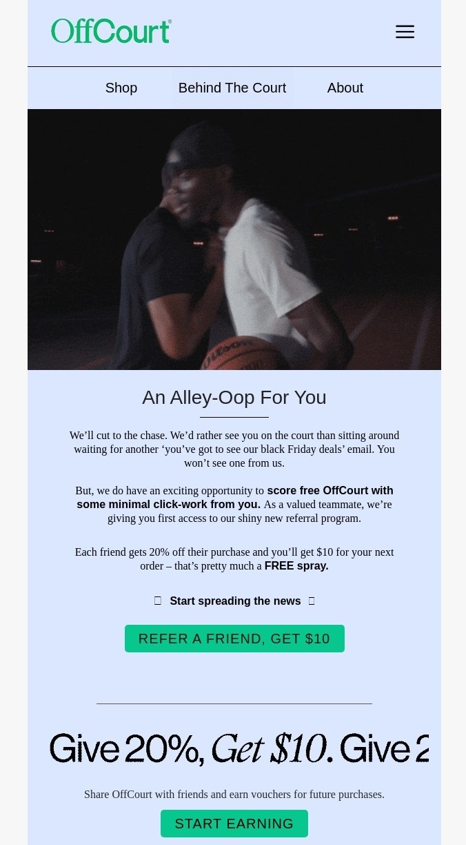 referral email from OffCourt