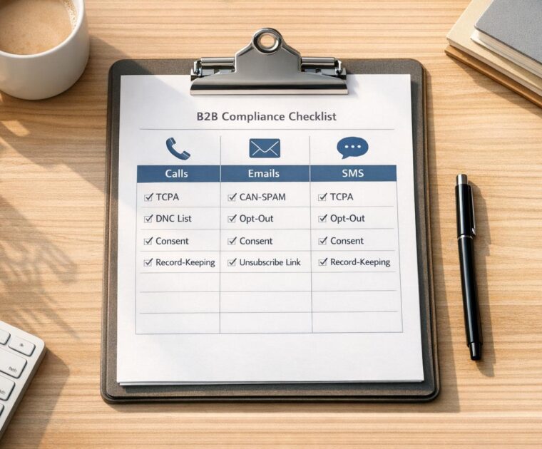 Checklist: B2B Compliance for Calls, Emails, SMS