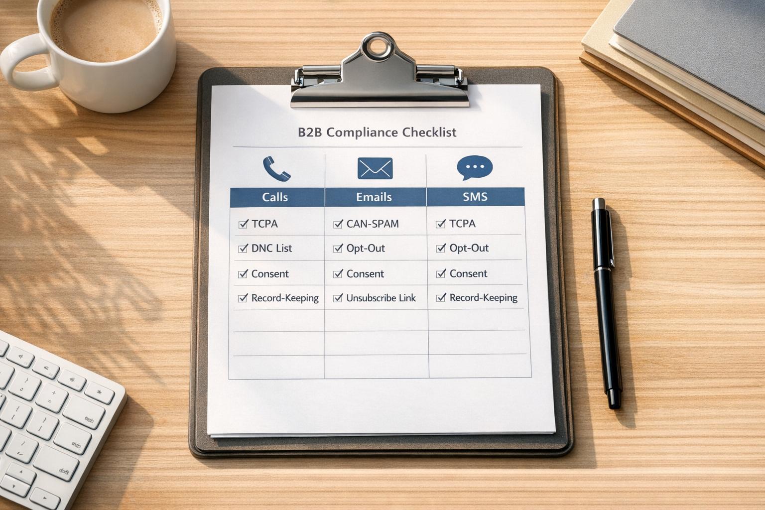 Checklist: B2B Compliance for Calls, Emails, SMS